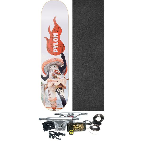 Pylon Skateboards Shroom Skateboard Deck - 8.5" x 32" - Complete Skateboard Bundle